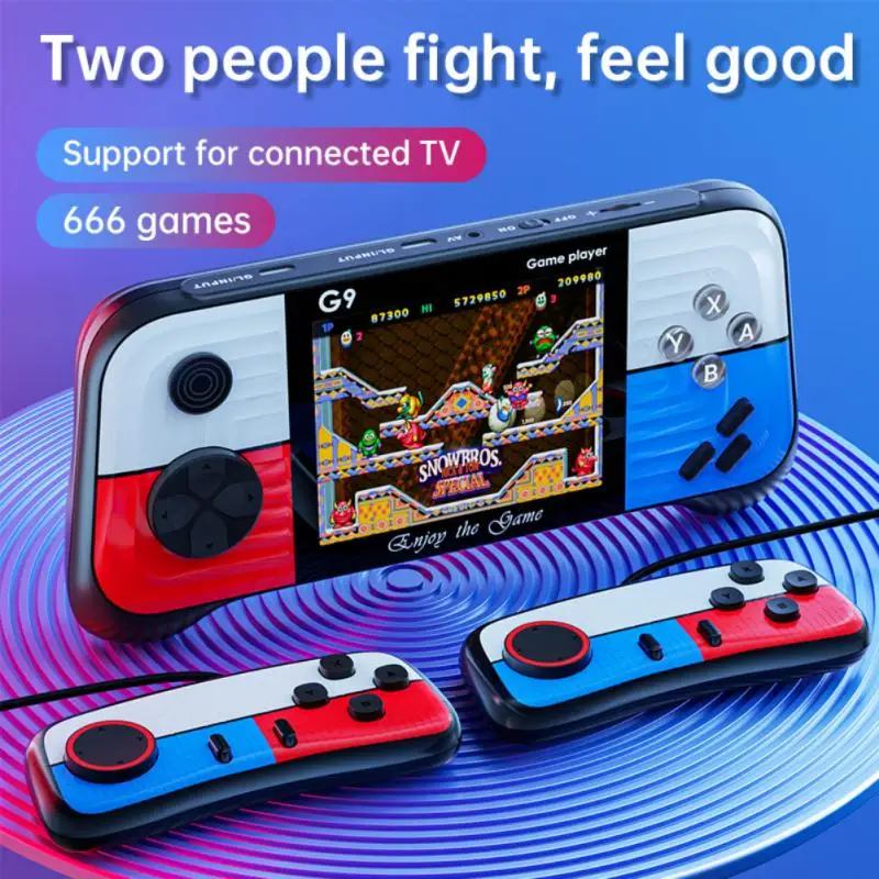 

NEW G9 Portable Handheld Retro Classic Built-in 666 Game Console 3.0“ HD Screen TV Connection Christmas Present For Children