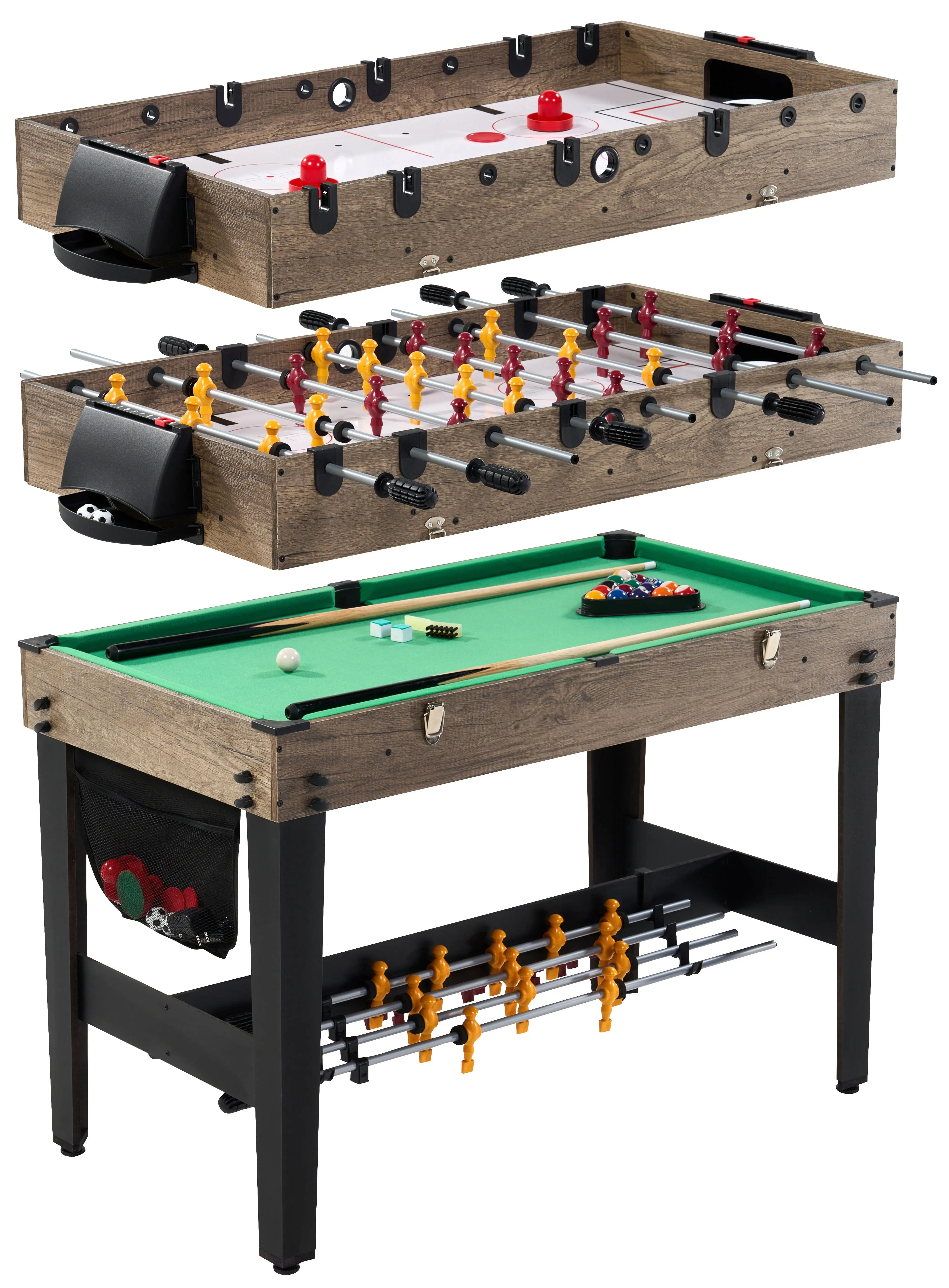 

48" Combo Air Powered Hockey, Foosball, and Billiard Game Table
