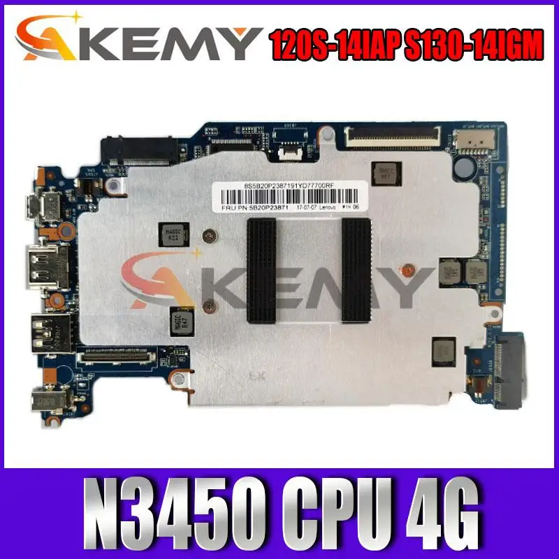 

Материнская плата для ноутбука Lenovo 120S-14IAP, процессор N3450 RAM 4 Гб с интерфейсом M2 HDD, протестирована на 100%