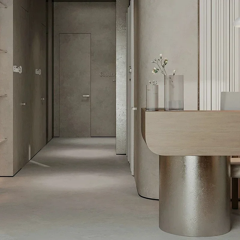 Минималистичная мебель офисные комнаты приемная эстетическая салонная стойка