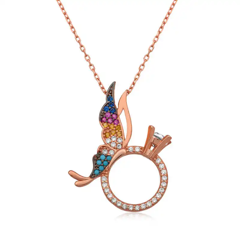 

Tevuli 925 Sterling Silver Solitaire Ringed Butterfly Necklace