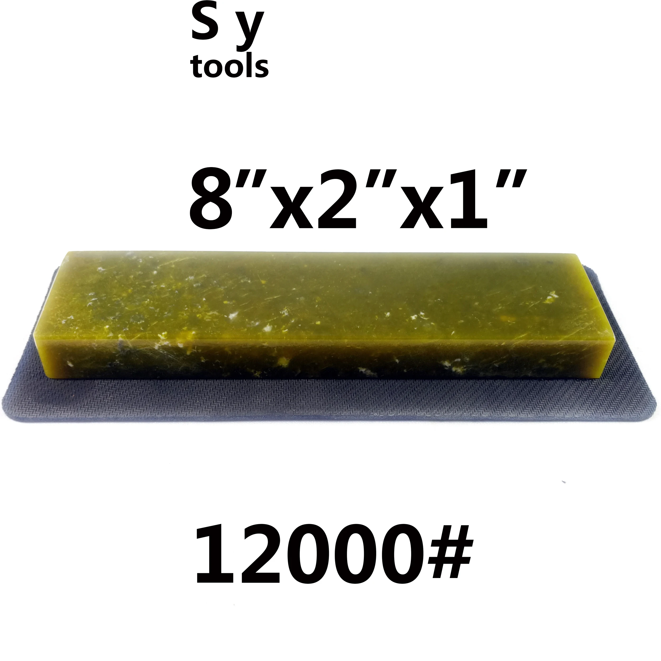 

12000# Kitchen knife sharpening stone 8"x2"x1" inch natural Yellow agate super fine whetstone Oilstone with Anti skid base