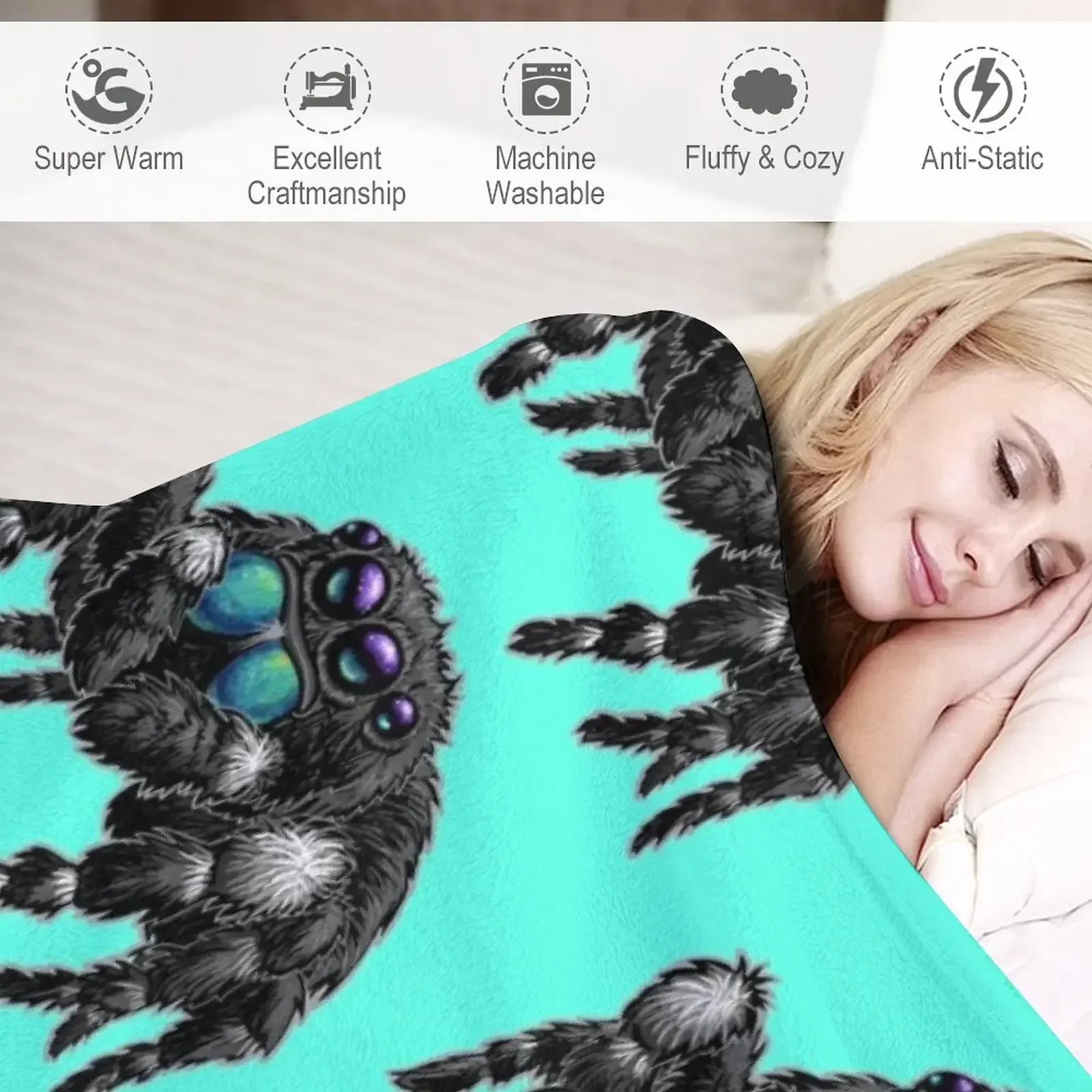 Одеяло для дивана Daring Jumping Spider Phidippus Audax тонкие винтажные красивые одеяла