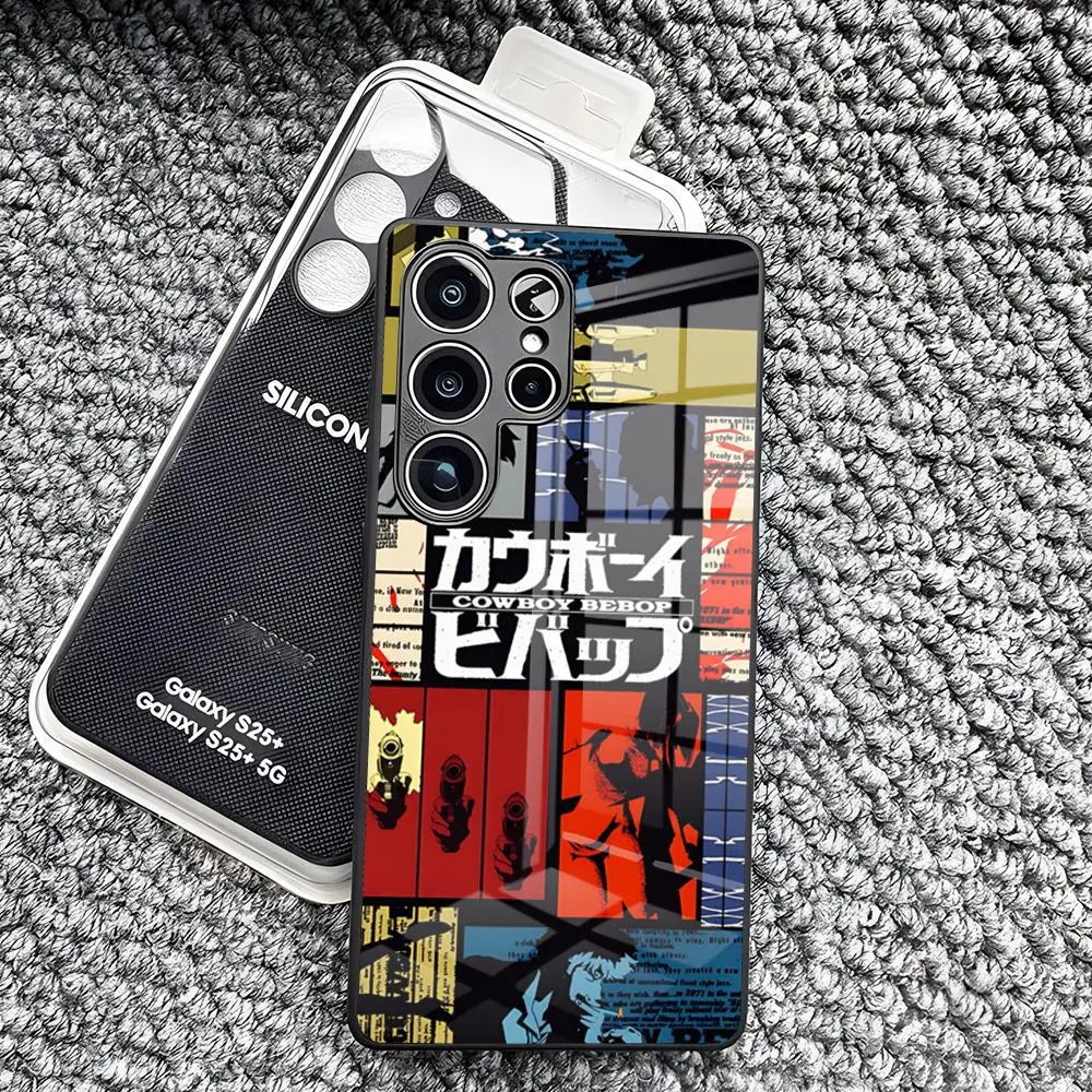 Фото Чехол для телефона Cowboy Bebop для Samsung S26 Ultra S25 Edge Ultra S23 S22 S21 Ultra Plus S24 Fe A57 A37, стеклянный чехол №5