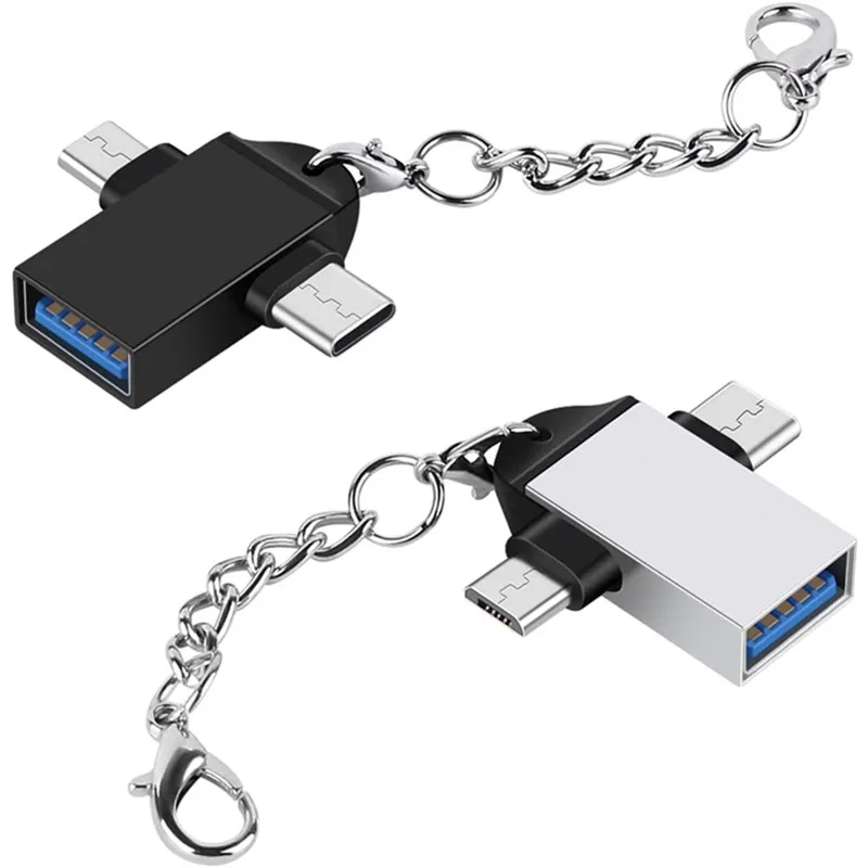 2 в 1 адаптер-конвертер Type C Micro USB 3 0 OTG для Samsung Android мобильный телефон Tablet U Disk Card Reader