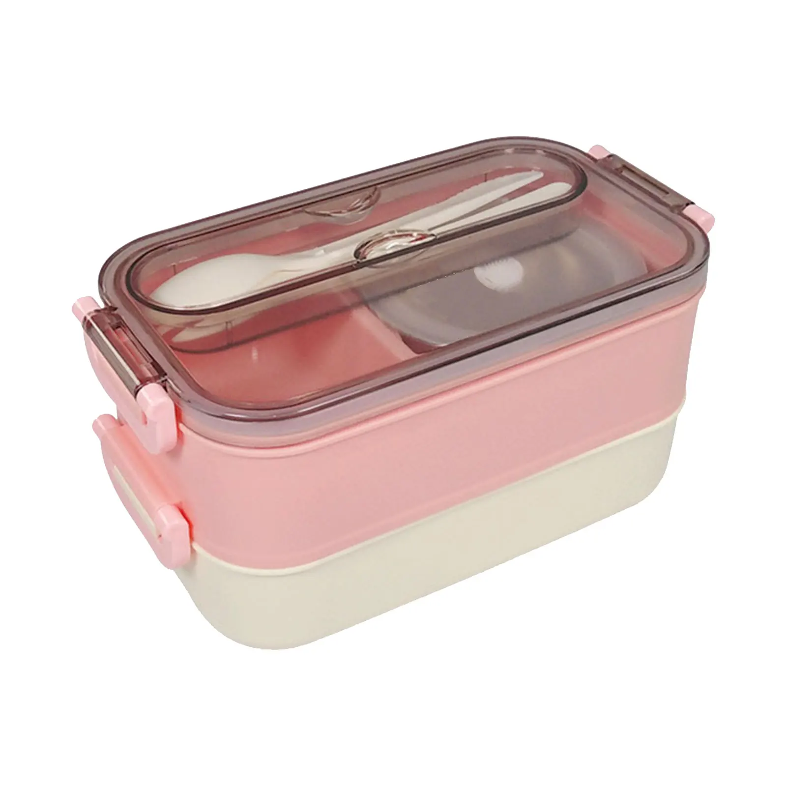 

Герметичная вилка-ложка для хранения еды, Офисная безопасная столовая посуда, студенческий двухслойный Ланч-бокс с портативной ручкой