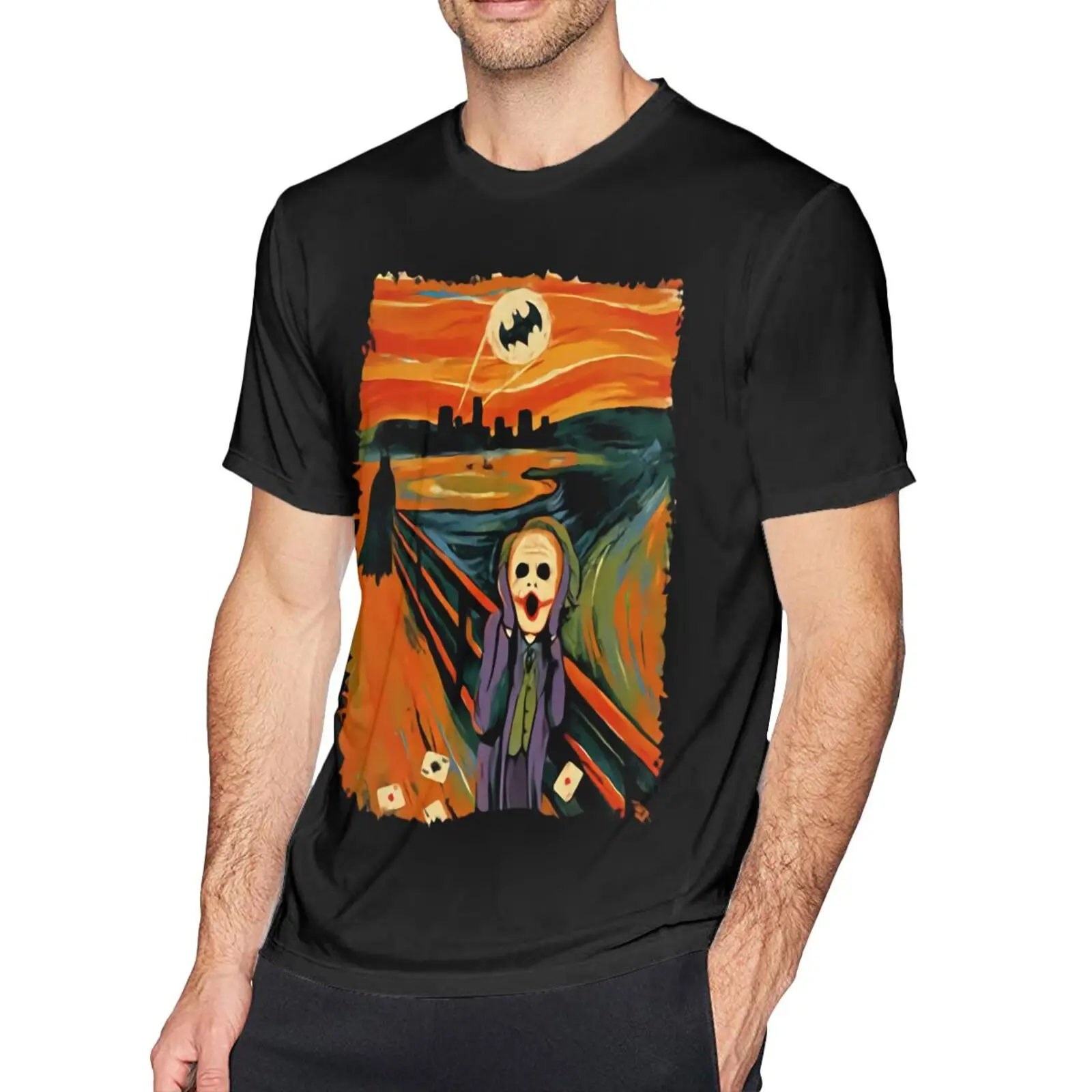 

Мужская футболка оверсайз с изображением крика и карикатуры, 4340