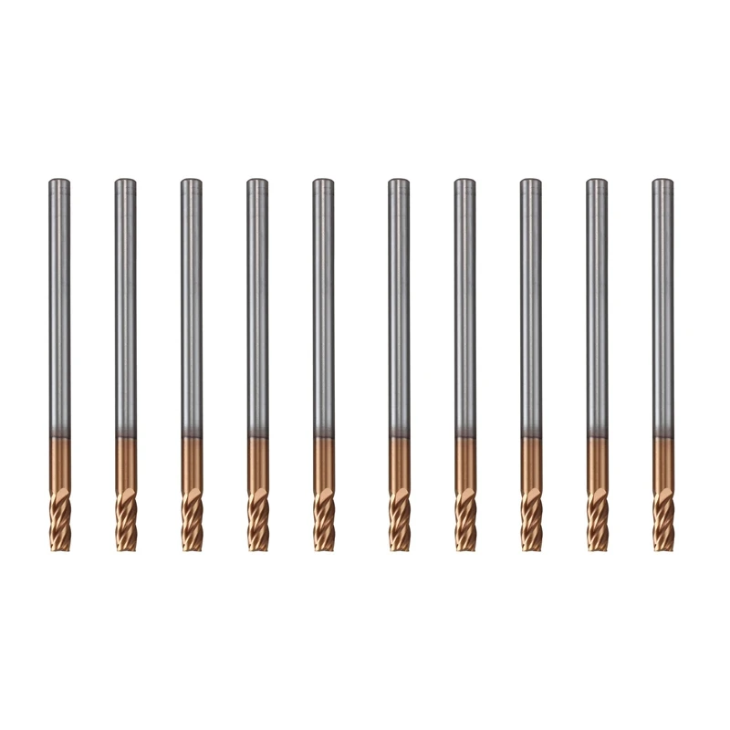 

10PCS 3mm Solid Carbide Endmills Endmill D3X8XD4X50L 4Flute Side Milling Slotting Profiling Face Mill Standard Length
