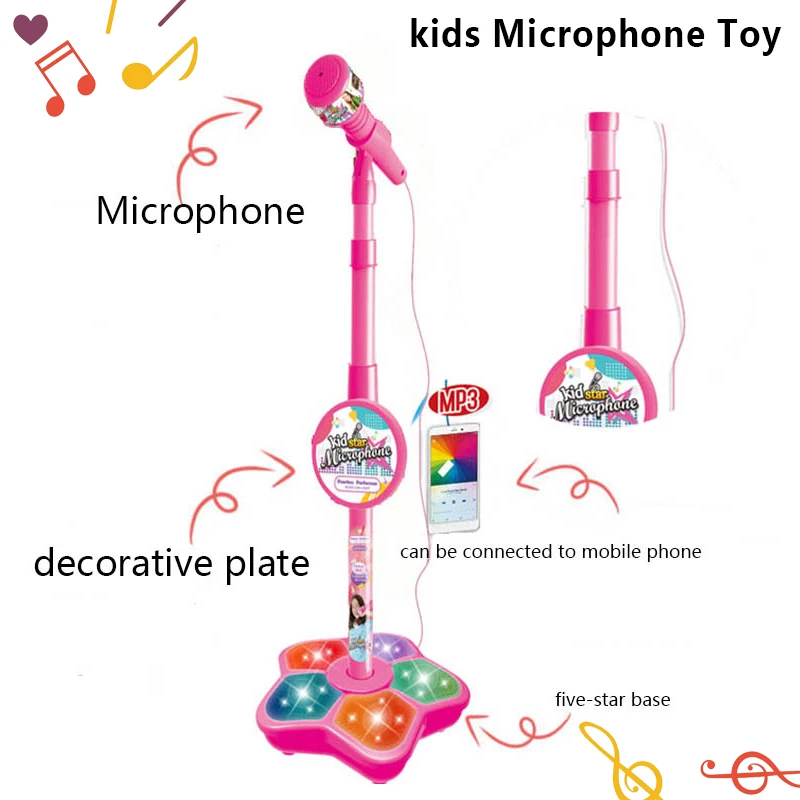 Kids Karaoke Microphone with Stand All Toys Fun