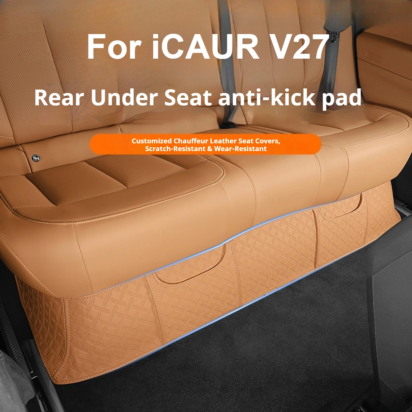 Фото Для автомобиля Chery iCAUR V27: Кожаные защитные накладки под задними сиденьями, устойчивые к царапинам и пятнам. №1