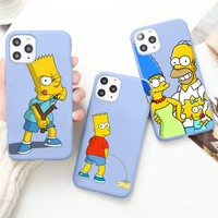 homer simpson bart simpson phone case for iphone 13 12 mini 11 pro max x xr xs 8 7 6s plus candy purple silicone cover