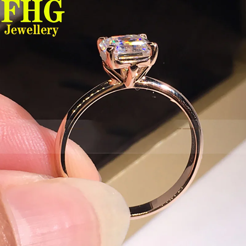 

1 2 3 4 5 Carat Solid Au375 9K Rose Gold Ring DVVS1 Moissanite Diamonds Round Shape Wedding Party Engagement Anniversary