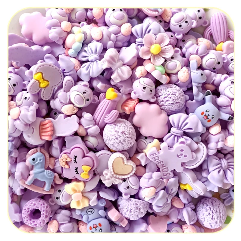 

20pcs Resin Jewelry Findings Accessoriesdiy Candy Flower Bow Cute Bear Beads Charms Pendants Jewelry Making Wholesale