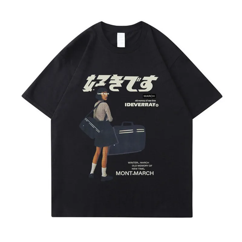 

Hip Hop Streetwear Harajuku T Shirt Girl Japanese Kanji Print Tshirt 2022 Men Summer Short Sleeve T-Shirt Cotton Loose Tops Tees