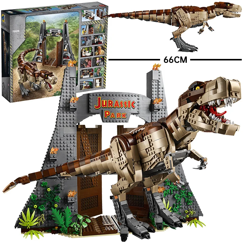 

New Jurassic World Dinosaur T. rex Park Baryonyx Dinosaur Boat Escape Model Building Blocks Toys Gift 75936 60134 76942 76941