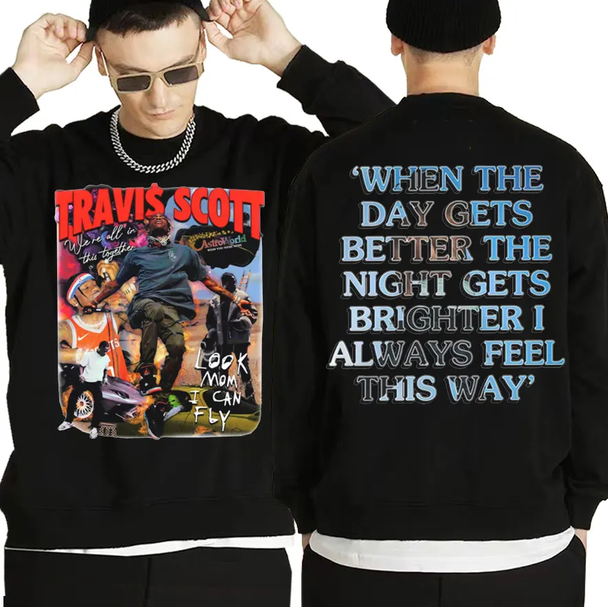 

Look Mom I Can Fly Pullover Men Women Autumn Winter Sweatshirts Rapper Cactus Jack Sweatshirt Men's Streetwear Male Hip Hop Tops