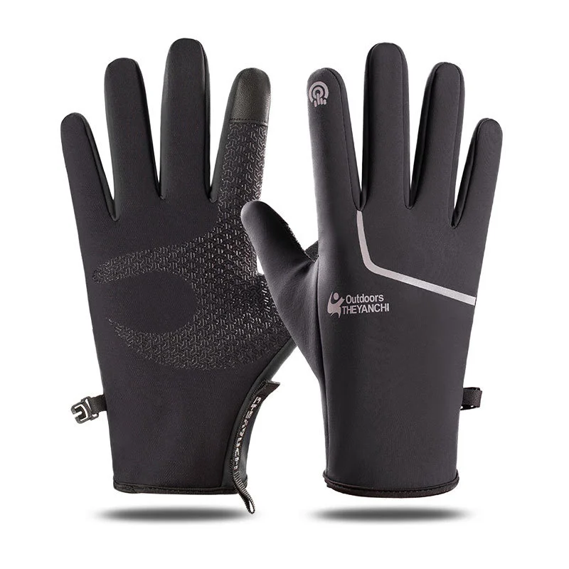 

Riding Gloves men's q9070 Waterproof Winter touch screen outdoor wind proof and warm sports Plush mountaineering and skiing