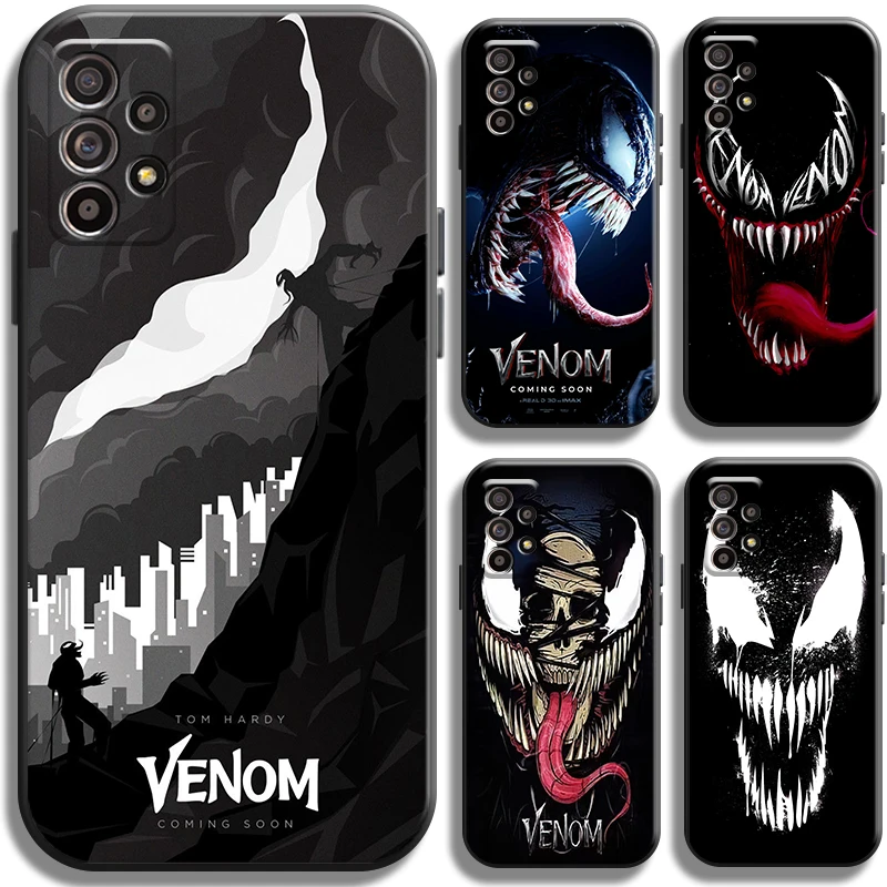 

Marvel Avengers Venom Logo Phone Case For Samsung Galaxy A52 4G A52 5G Cases Carcasa Cover Shockproof Funda TPU Liquid Silicon