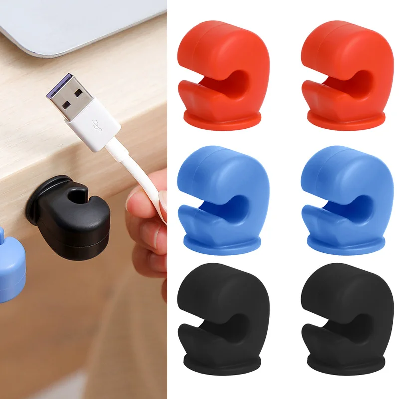 

3PCS Cute Fist Cable Winder Silicone Desktop Wire Organizer Clips Mini Headphone Cord Protector Charging Cord Management