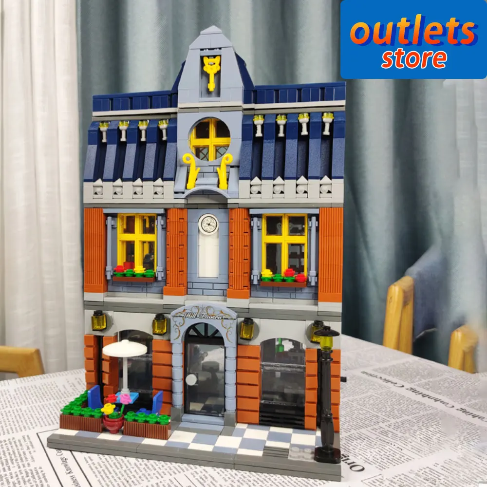 QL0935 креативный эксперт улица вид Хилл таверна сборка площадь кубики Moc модульный дом модель строительные блоки игрушки для мальчиков 1367 шт.