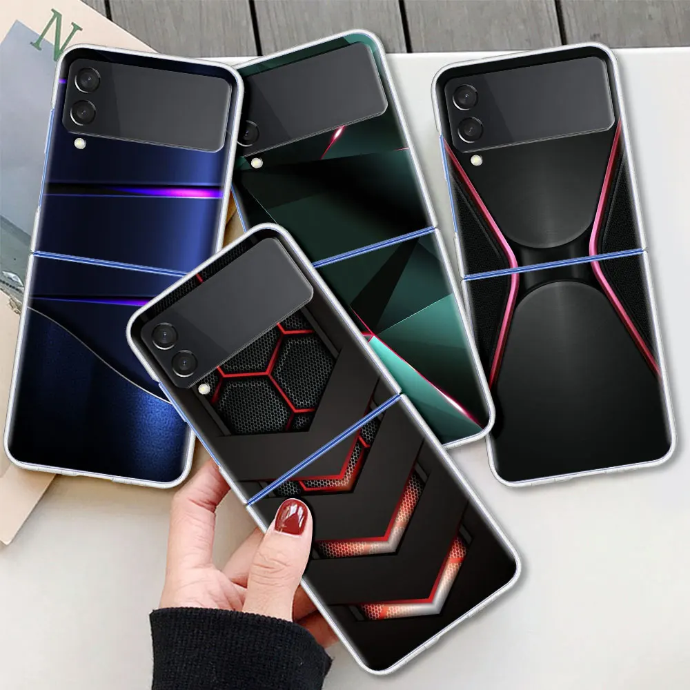 

Black Light Dark Figures For Samsung Galaxy Z Flip 3 Case Folding anti-fall for Samsung ZFlip3 Z Flip3 5G Protective Cover