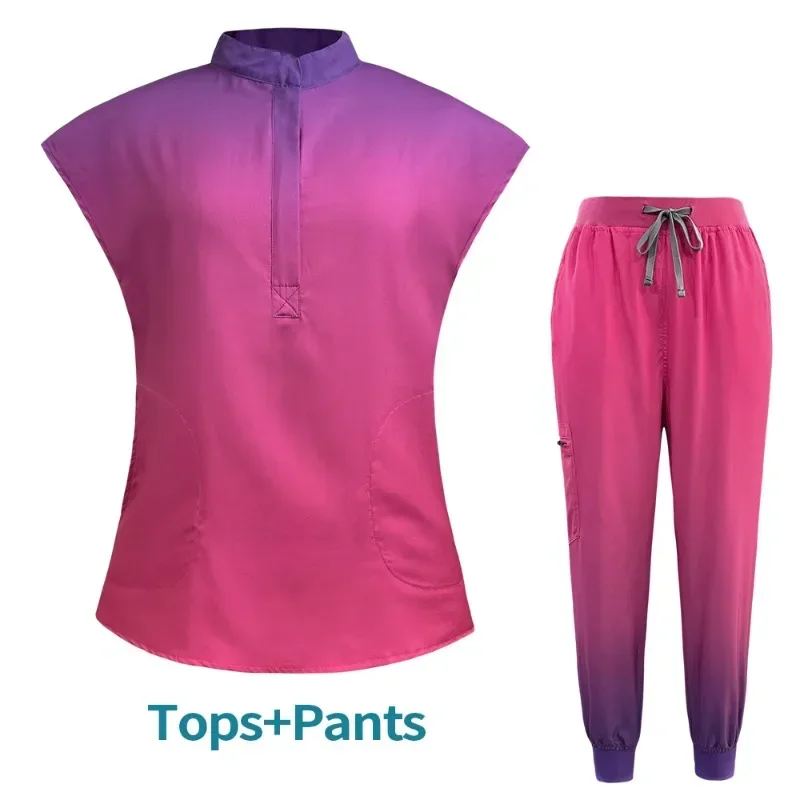 Униформа с нейтральным градиентом в новом стиле наборы медицинских скрабов для