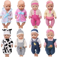 a high quality baby doll plush pajama dress for 18 inch american doll and 43cm reborn baby kids gift