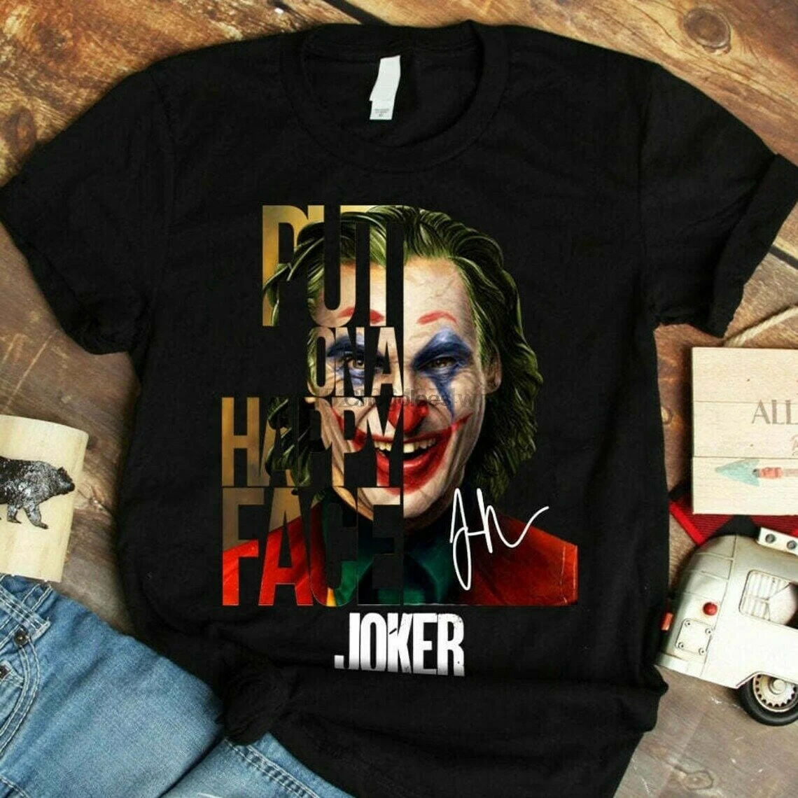 Футболка Joker_put_on_awbr _ happy_face_onwbr Хэллоуин blawbr ck футболка Joawbr quin_Phoenix - купить по
