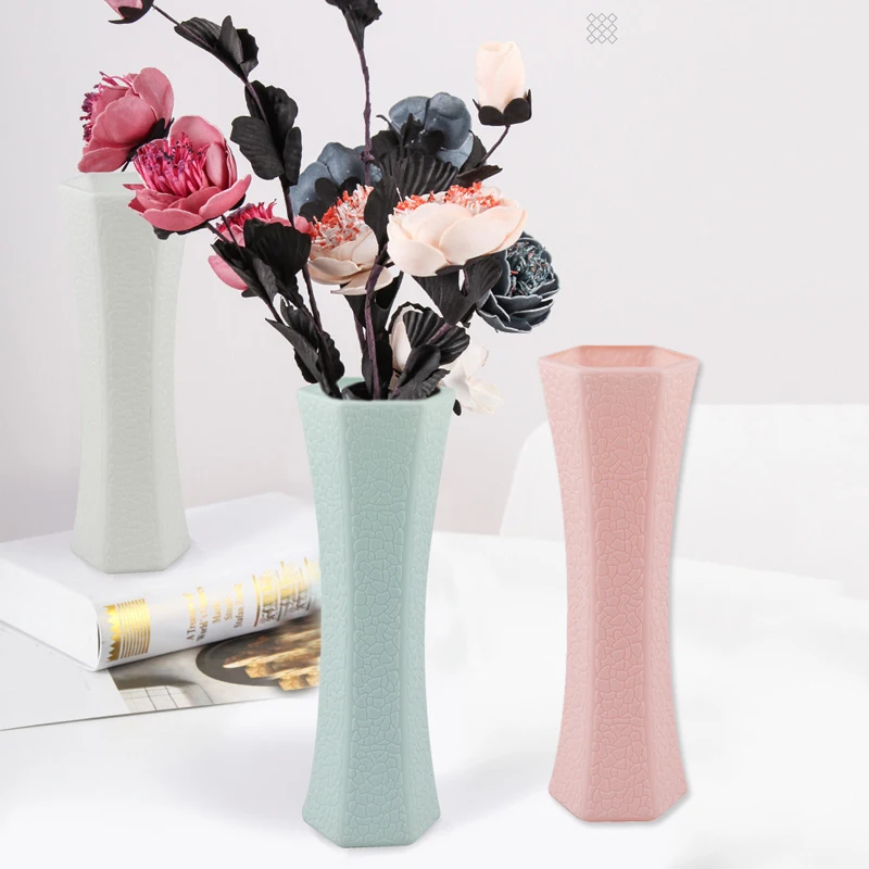 

1Pc Flower Vase Home Flower Arrangement Vase Plastic Shatterproof Living Room Decoration Photography Props Ornaments