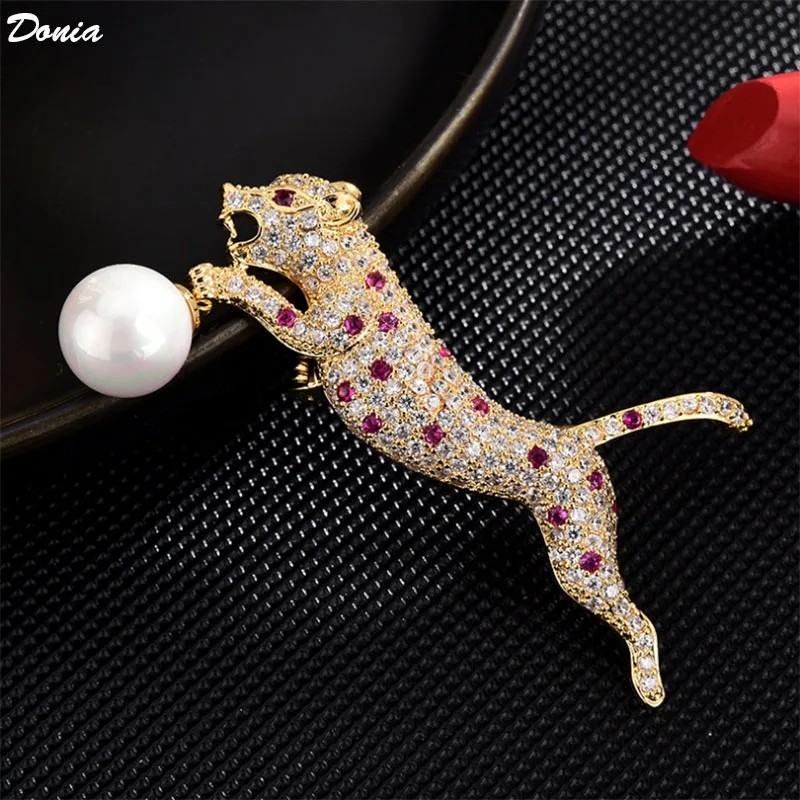 

Donia jewelry New animal luxury brooch brooch pin clothing accessories copper inlaid AAA zircon leopard brooch