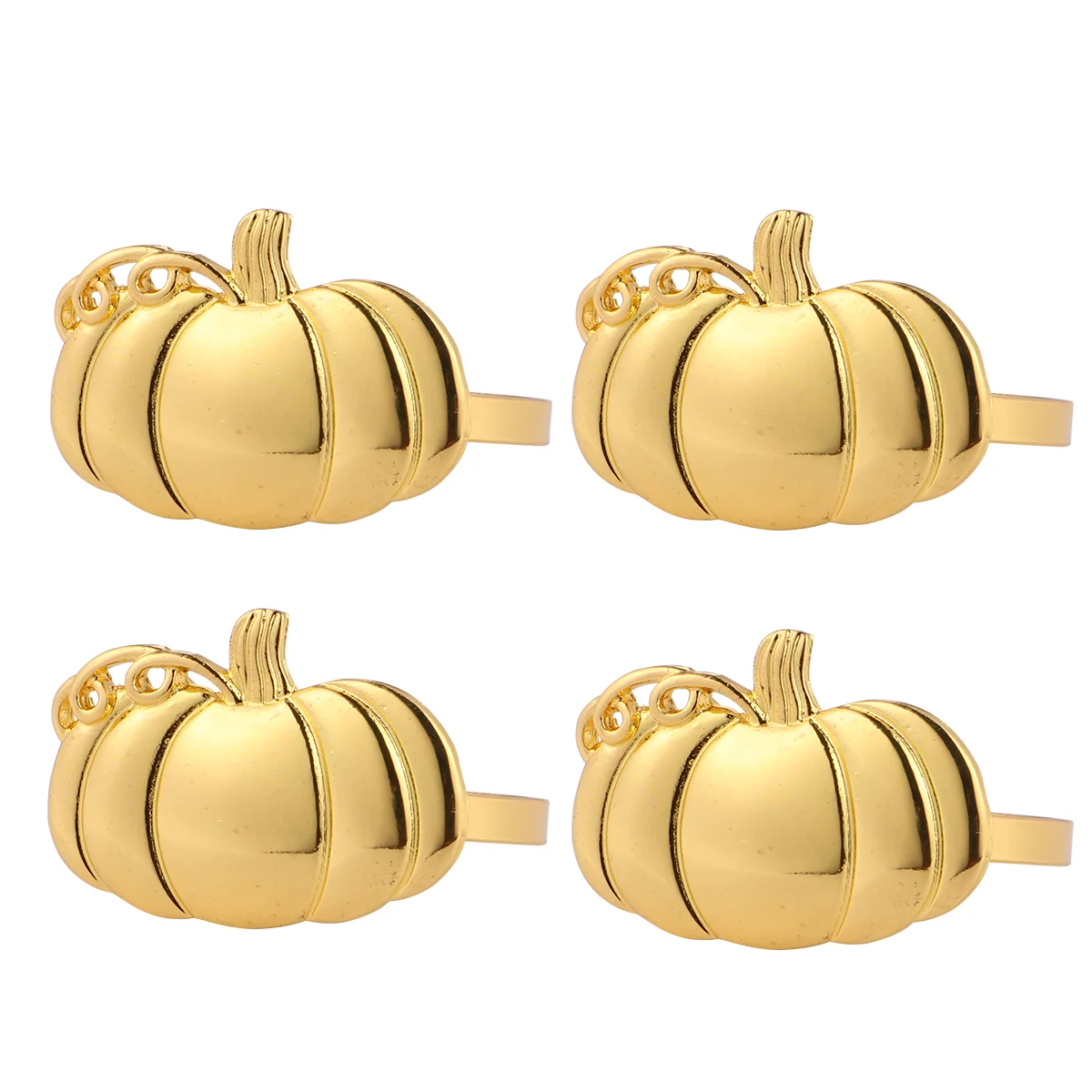 

4Pcs 1 Bag Metal Pumpkin Napkin Buckles for (Golden)