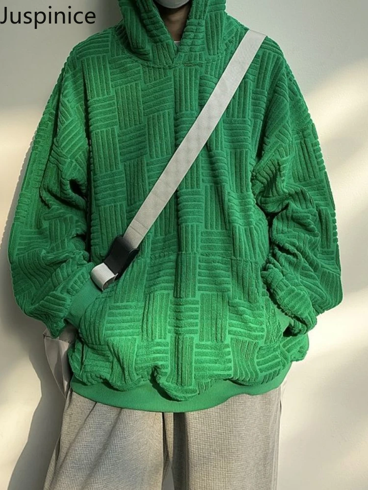 

Juspinice Green Hoodie Women/men 2022 New Irregular Dark Stripes Hooded Loose Hoodie Versatile and Durable Fashion Ladies Hoodie