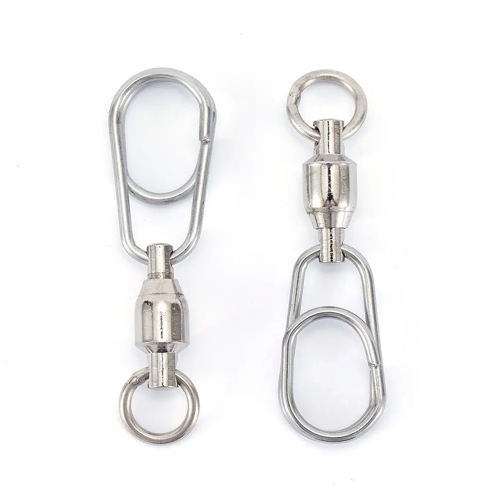 

5Pcs/Pack Bearing Swivel Oval Split Rings Hooked Snap Rolling Swivel Lure Connector Jig Connecting Ring Fishing Accessories