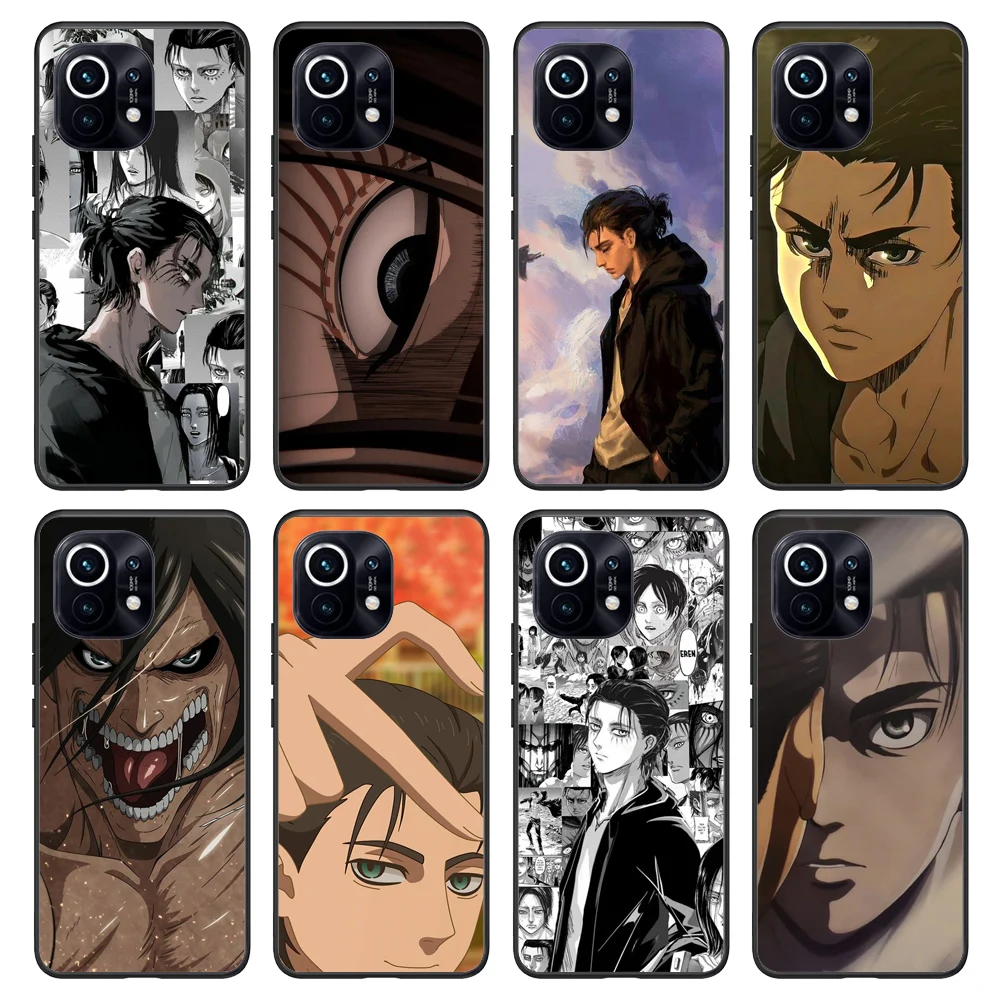 

Attack On Titan Eren Jaeger Case For Xiaomi Mi POCO X3 F3 M3 11 Ultra 11T 11i 11Lite Redmi Note 10 Pro Note10 5G K40 Cover