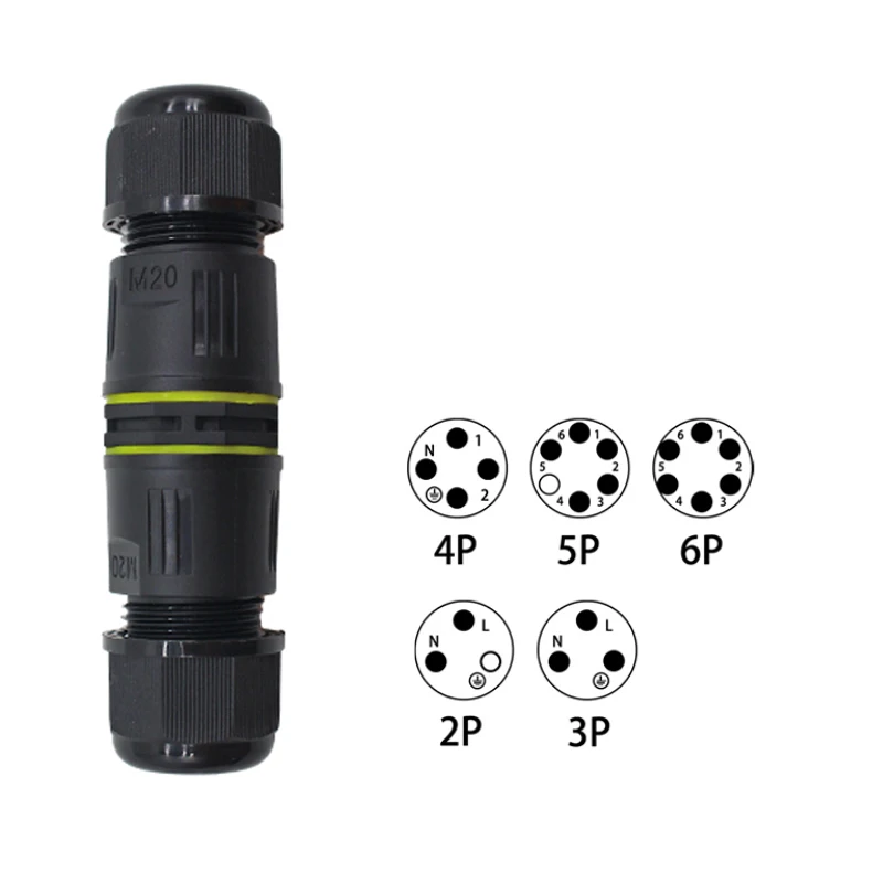 Водонепроницаемый Кабельный соединитель IP68 M20, 2/3/4/5/6 контактный винтовой трос для электрической магнитной распределительной коробки