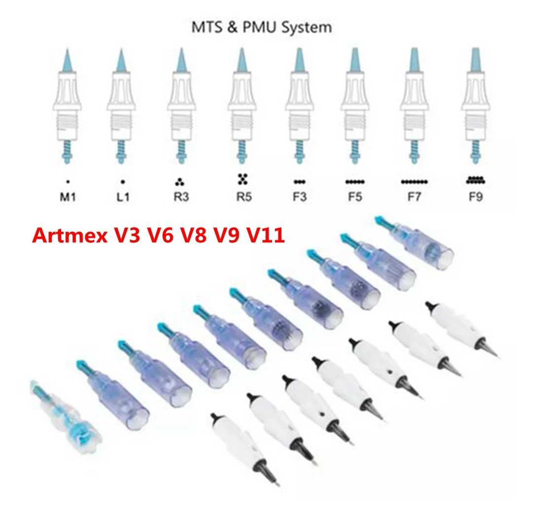 

10PCS Tattoo Needle Cartridges MTS Therapy System For Artmex V11 V9 V8 V6 V3 PMU Semi Permanent Makeup Skin Care