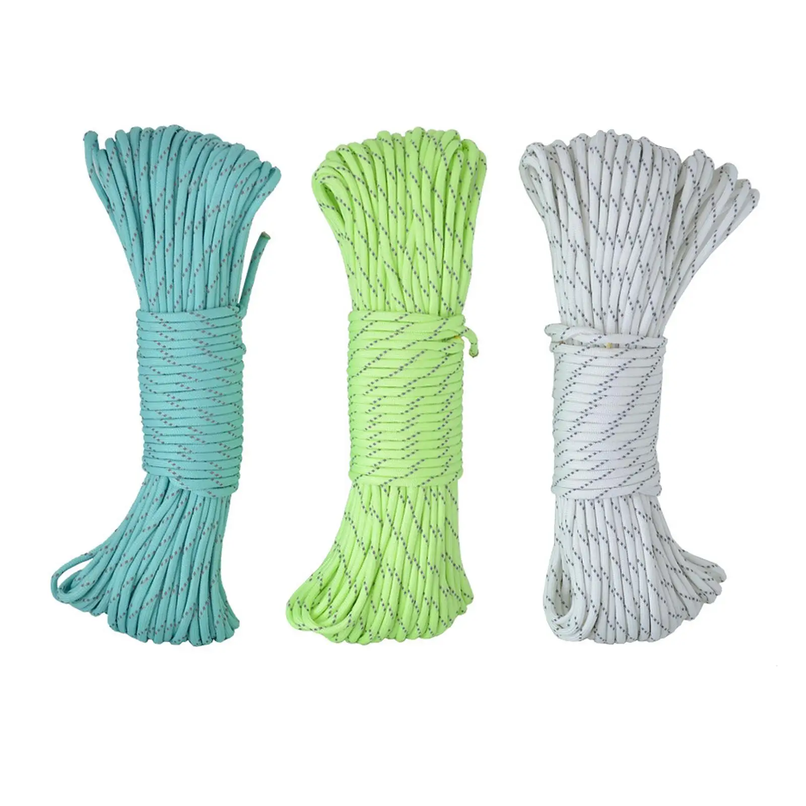 

Reflective Parachute Cord Lanyard 31M Binding Pull Rope Camping Rope Luminous Rope for Bracelet Braiding Outdoor Packaging Tent