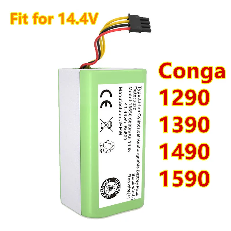 

2021 new 14.4v 6800mAh Li-Ion Battery for Cecotec Conga 1290 1390 1490 1590 Vacuum Cleaner Genio deluxe 370 gutrend echo 520