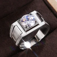 2022 gorgeous men wedding rings aaa round crystal zirconia high quality male trendy luxury jewelry anniversary gift for couple