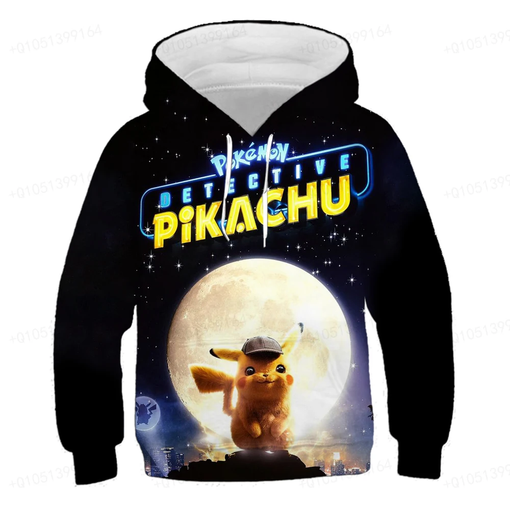 

3D Pokemon Pikachu Children Cute Hoodie Animals Printed Sweatshirts Boys and Girls Clothes Role-play Children's Clothing 3-14T