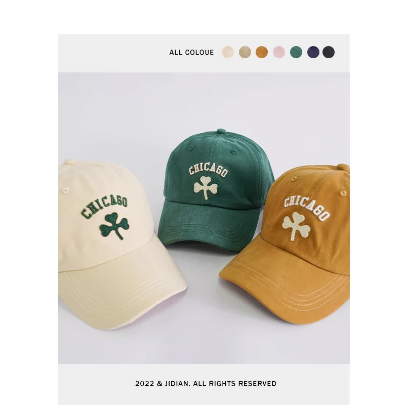 

Clover Hat Female Spring and Summer Korean Style Fashion All-Match Letter Baseball Cap Peaked Cap Student