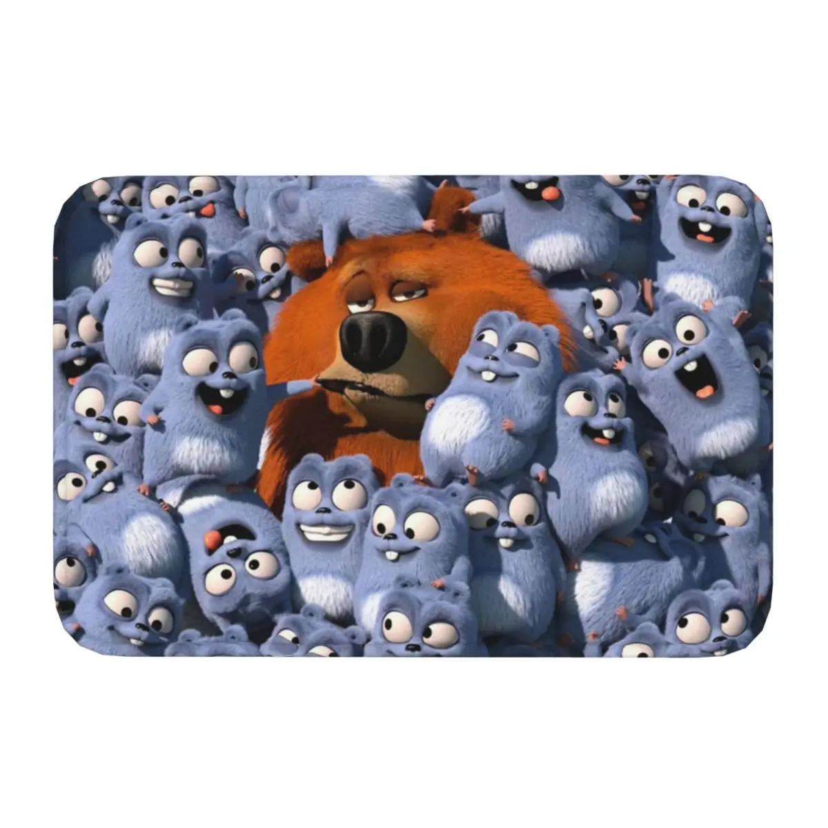Нескользящий ковер Grizzy and The lemming ELK для ванной с комедией и анимацией коврик