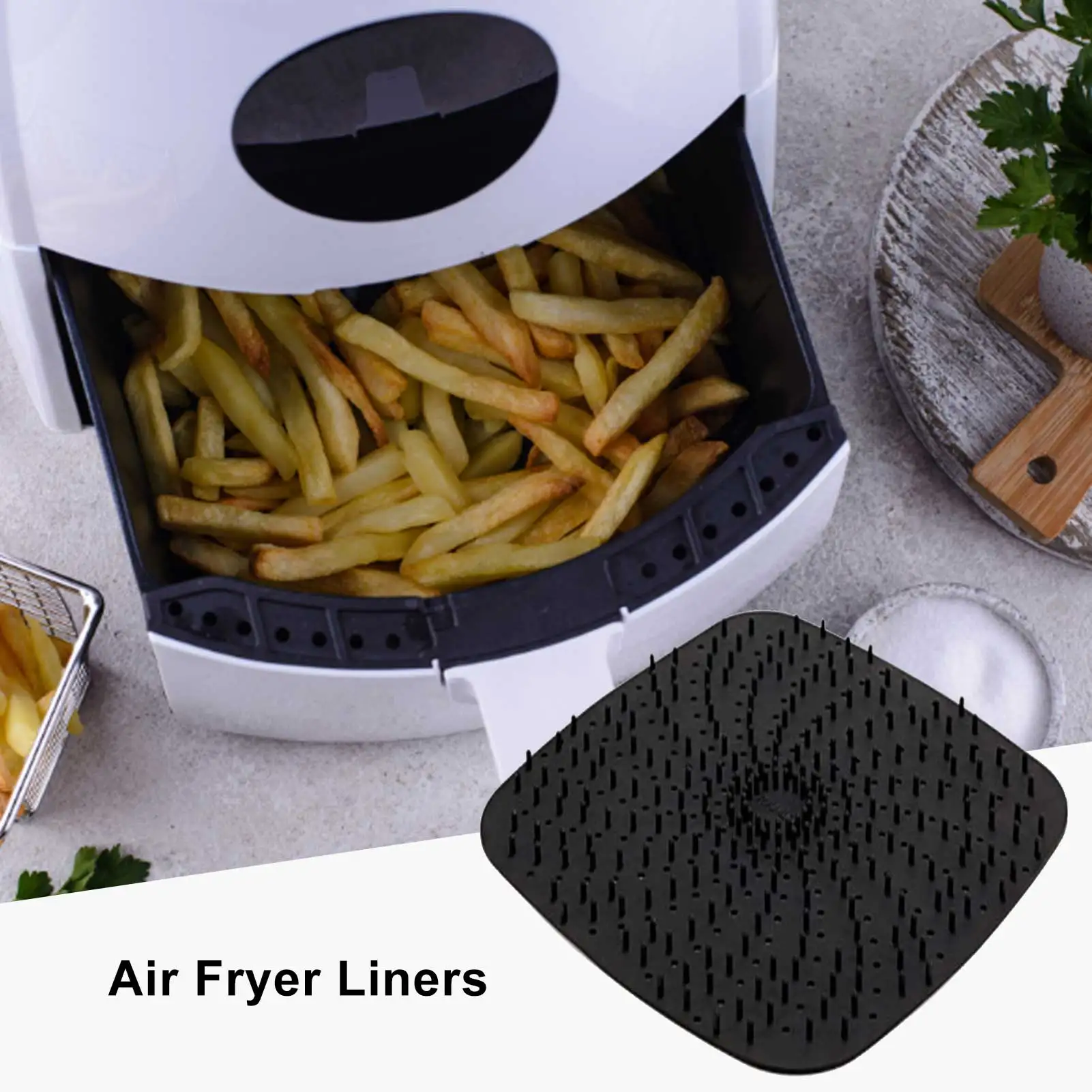 

Коврик для фритюрницы, антипригарный силиконовый коврик для фритюрницы, 89 дюймов, для отпаривателей, квадратные вкладыши для фритюрницы, че...