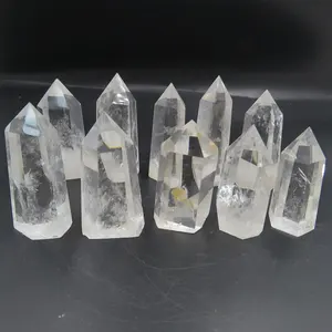 445g 10pcs AAA New 100% Natural Rock Clear Quartz Crystal Point Wand Single Terminated  Fengshui Stone Reiki Healing Home Decor