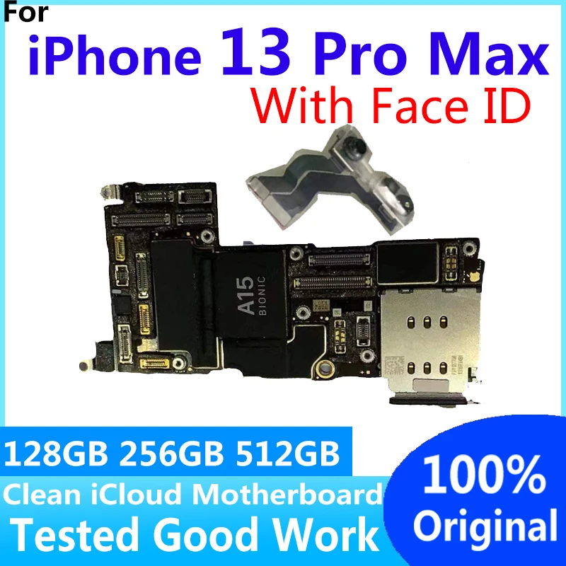 

Оригинальная разблокированная материнская плата 100% для iPhone 13 Pro max, материнская плата с полными ЧИПАМИ IOS, чистая логическая плата iCloud, Face ID п...