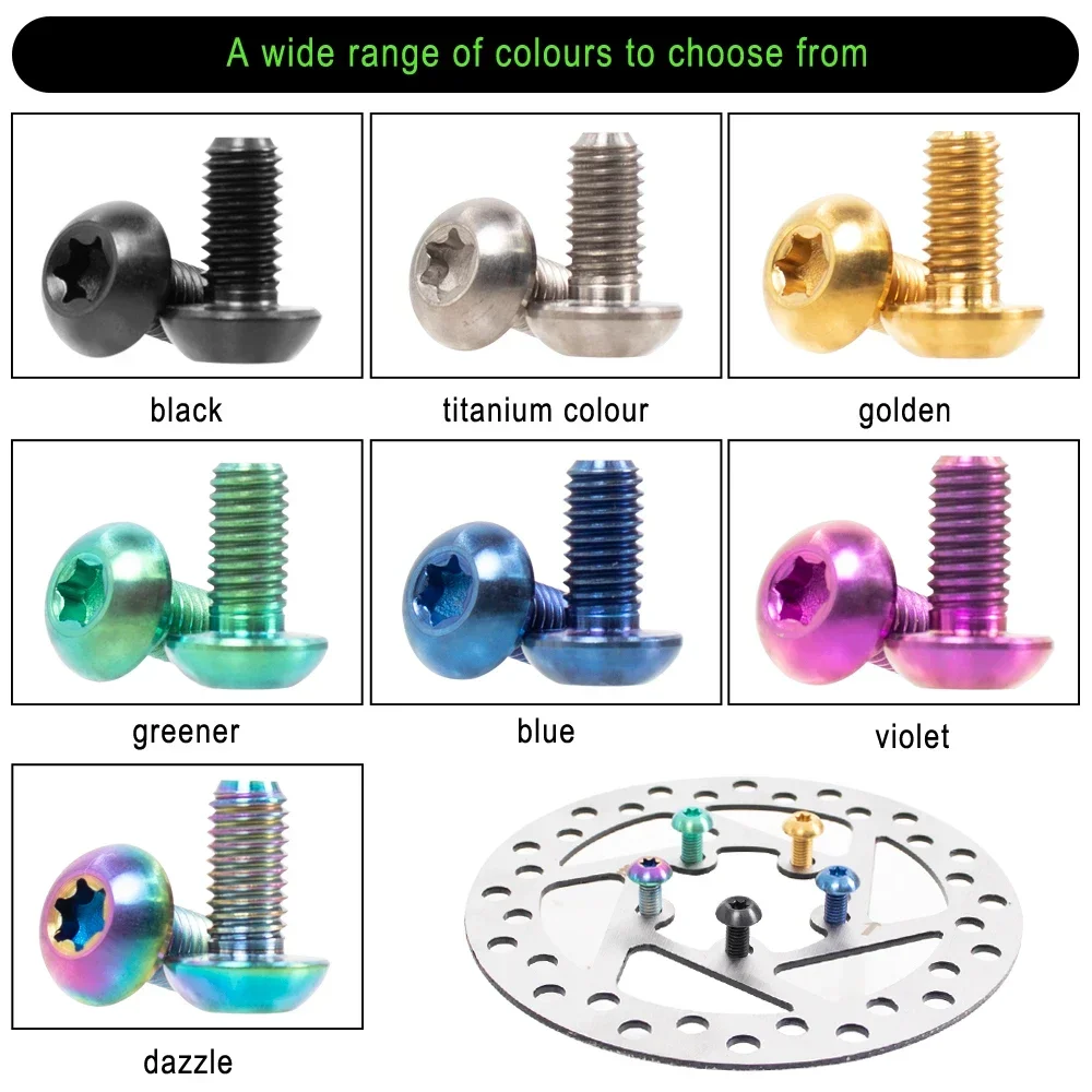 6 шт. титановые Ti-болты m5x10 мм для электрического скутера тормозные дисковые болты