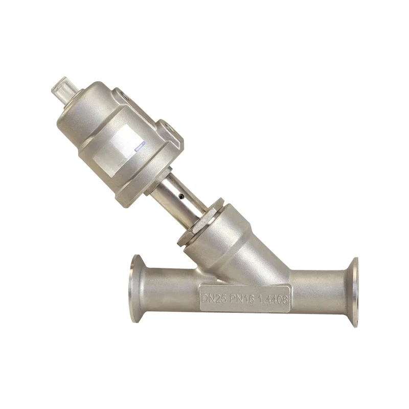 тип соединения с тремя зажимами пневматический угловой седельный клапан из