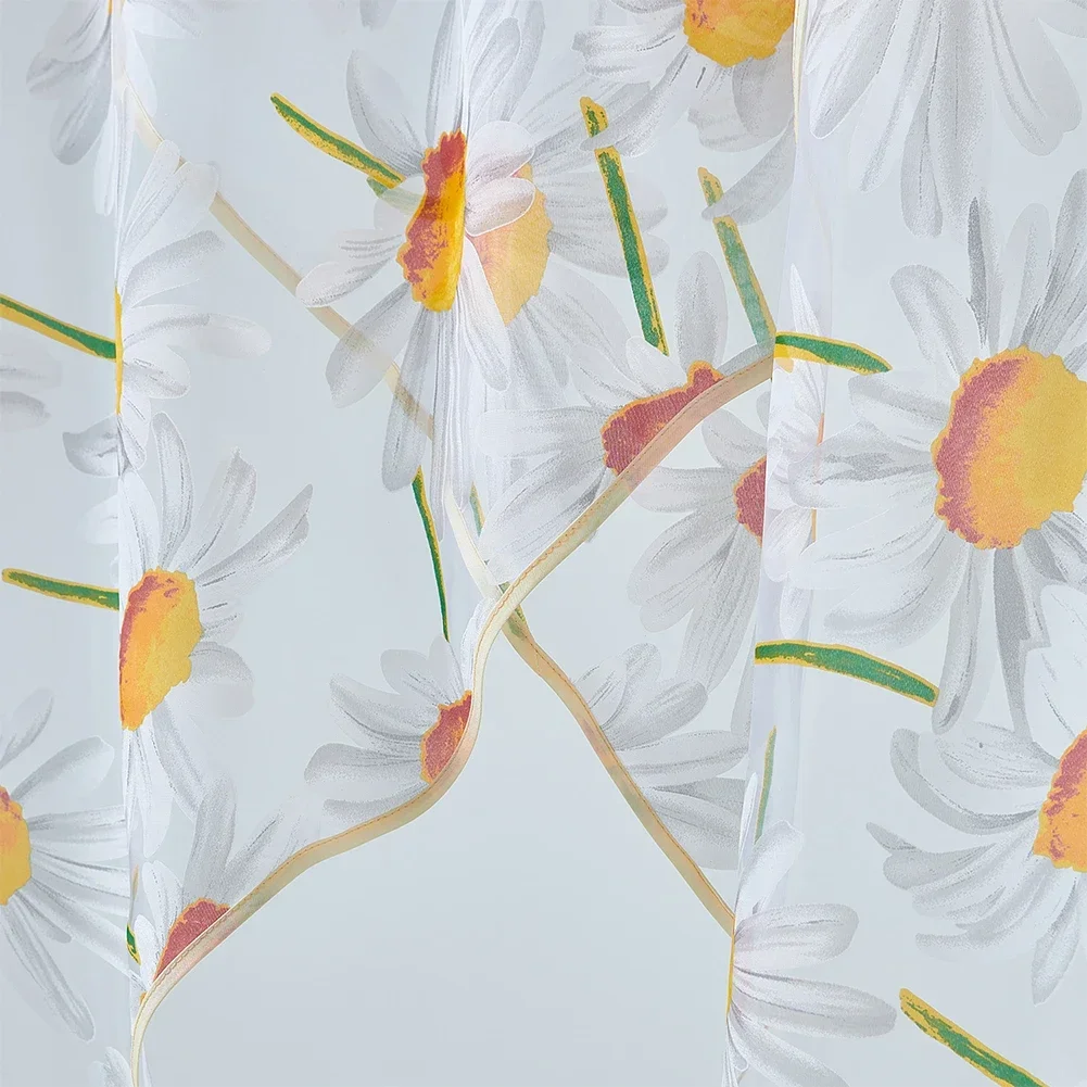 LEEJOOM 2 шт. занавески на голову балдахин с цветочным принтом маргаритки тюлевые