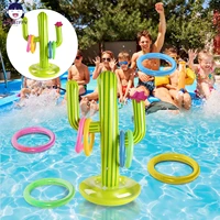 upgrade 100 pvp adult children outdoor swimming inflatable cactus ring toss game beach party supplies set floating pool toys