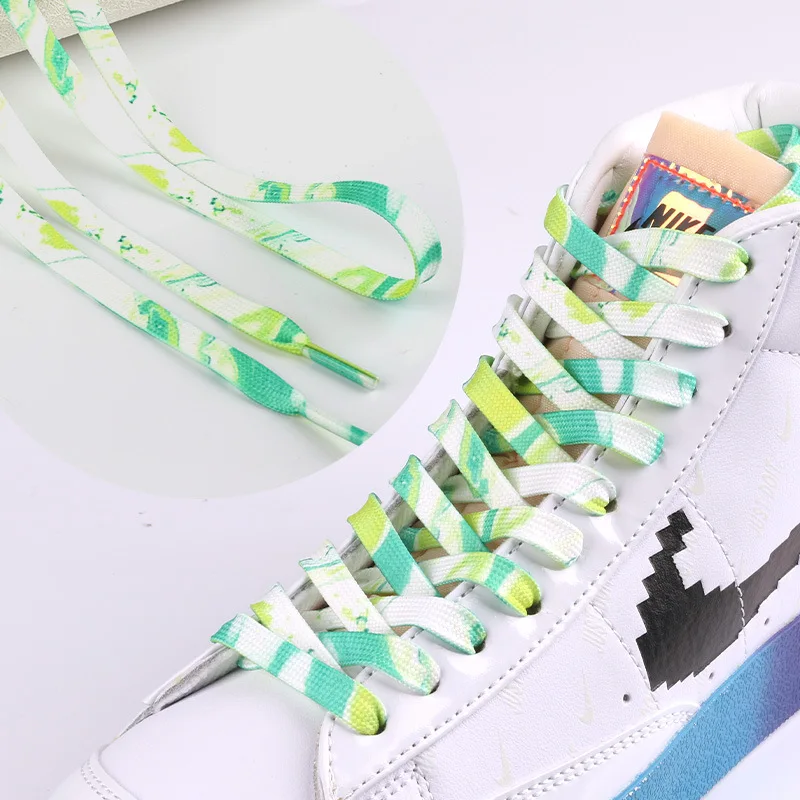 Gradient Colors Shoe Laces in for Tie Dye Sports Shoes Boots Sneakers Skates Flat Colorful Shoelaces